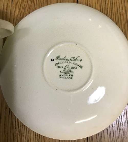 DEMITASSE Cup & Saucer BALMORAL BURLEIGHWARE BURGESS + LEIGH BURSLEM ENGLAND COFFEE DUO EXPRESSO.