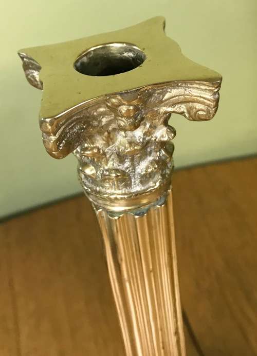 CANDLESTICKS=PAIR of TALL BRASS CORINTHIAN STYLE Candlesticks=STUNNING Pair for any table!!!!=HEAVY!