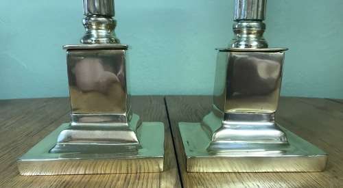 CANDLESTICKS=PAIR of TALL BRASS CORINTHIAN STYLE Candlesticks=STUNNING Pair for any table!!!!=HEAVY!