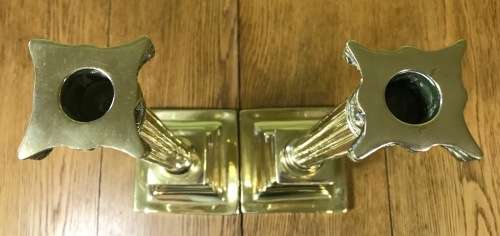 CANDLESTICKS=PAIR of TALL BRASS CORINTHIAN STYLE Candlesticks=STUNNING Pair for any table!!!!=HEAVY!