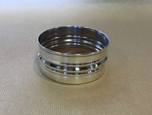 WINE COASTER SILVER PLATED WOODEN INSERT PLAIN with centred RIBBING awesome for your WINE BOTTLE!!!