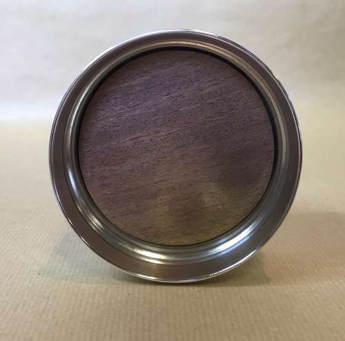 WINE COASTER SILVER PLATED WOODEN INSERT PLAIN with centred RIBBING awesome for your WINE BOTTLE!!!