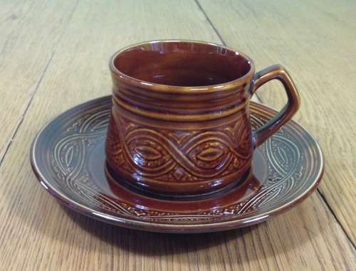 COFFEE SET ELLGREAVE POTTERY SAXONY 16 piece DEMITASSE DUOS COFFEE POT MILK JUG OPEN SUGAR ENGLAND.