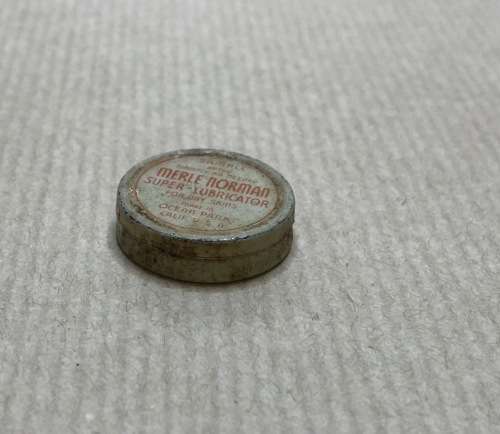 PILL BOXES x 5 MERLE NORMAN SUPER LUBRICATOR SAMPLE TIN VINTAGE CARDBOARD SMALL.