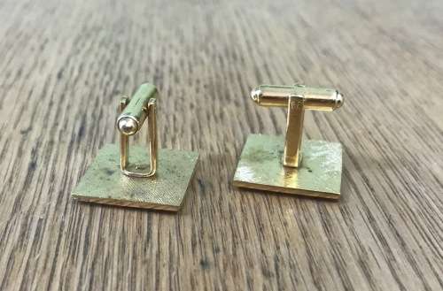 CUFF LINKS CUFFLINKS ICL INTERNATIONAL COMPUTERS LIMITED GOLD TONE golfer golf GREAT CONDITION!