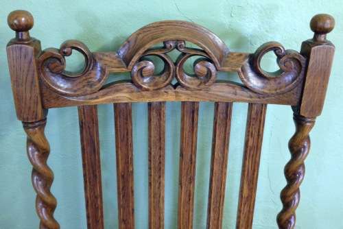 SOLID CARVED OAK BARLEY TWIST ARM CHAIRS x PAIR (2) CARVERS DINING ROOM CHAIRS AWESOME PAIR!!!