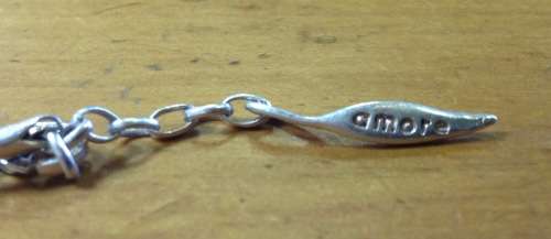 AMORE and BACI STERLING SILVER SNAKE LINK CHAIN ITALY + 10 SWAROVSKI CRYSTAL PAVED BEAD CHARMS GIFT!