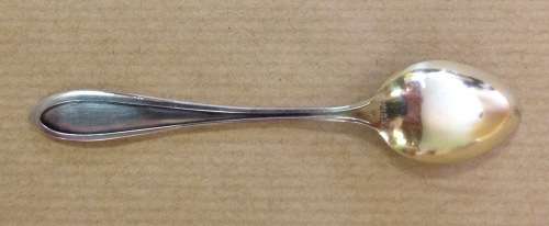 COFFEE DEMITASSE SPOONS x 12 800 GILTED STERLING SILVER GERMANY BEAUTIFULLY ELEGANT DESIGN!!!