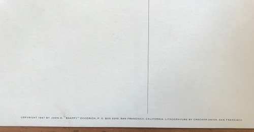 POSTCARD POST CARD JUMBO SNAPPY GOODRICH USA 3 cent CALIFORNIA SAN FRANCISCO OAKLAND BAY BRIDGE rare
