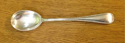 SILVER PLATED SERVING SPOON LONG EPNS HEAVY SIMPLE PATTERN and DESIGN.
