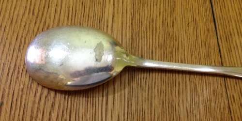 SILVER PLATED SERVING SPOON LONG EPNS HEAVY SIMPLE PATTERN and DESIGN.