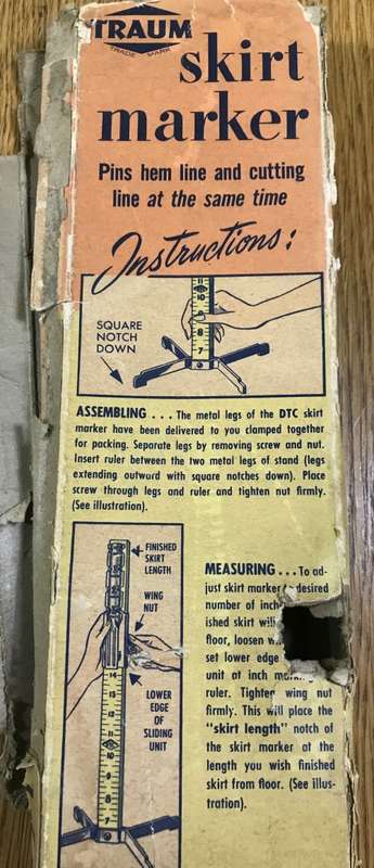 SKIRT MARKER VINTAGE DAVID TRAUM CO. INC.U.S.A.US PATENT 2509126 NO FOOT.