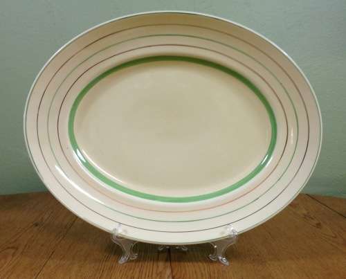 CLARICE CLIFF LARGE OVAL PLATTER 416mm long WILKINSON POTTERY PATTERN 1024 538 ENGLAND!!! ART DECO!!