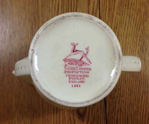 SUSIE COOPER PRODUCTION PRINTEMPS 1293 COFFEE SET CROWN WORKS BURSLEM ENGLAN KESTREL SHAPE POT.