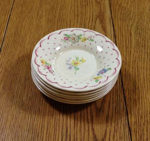 SUSIE COOPER PRODUCTION PRINTEMPS 1293 COFFEE SET CROWN WORKS BURSLEM ENGLAN KESTREL SHAPE POT.