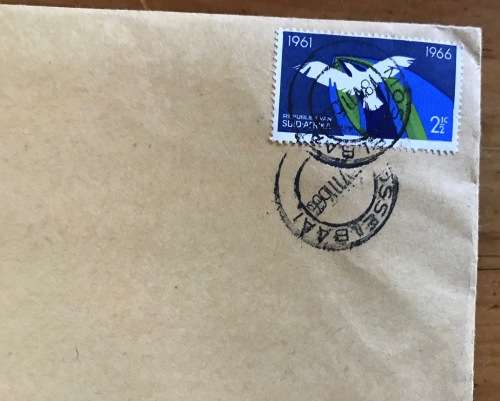 BARCLAYS BANK ITEMS x 2 REPUBLIC of SOUTH AFRICA RSA ORDINARY MAIL MOSSELBAY 1966 with ACCOUNTS!!!