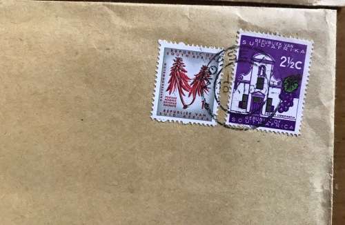 BARCLAYS BANK ITEMS x 2 REPUBLIC of SOUTH AFRICA RSA ORDINARY MAIL MOSSELBAY 1966 with ACCOUNTS!!!