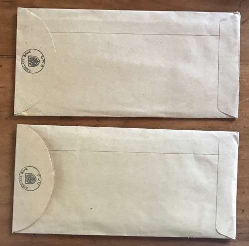 BARCLAYS BANK ITEMS x 2 REPUBLIC of SOUTH AFRICA RSA ORDINARY MAIL MOSSELBAY 1966 with ACCOUNTS!!!