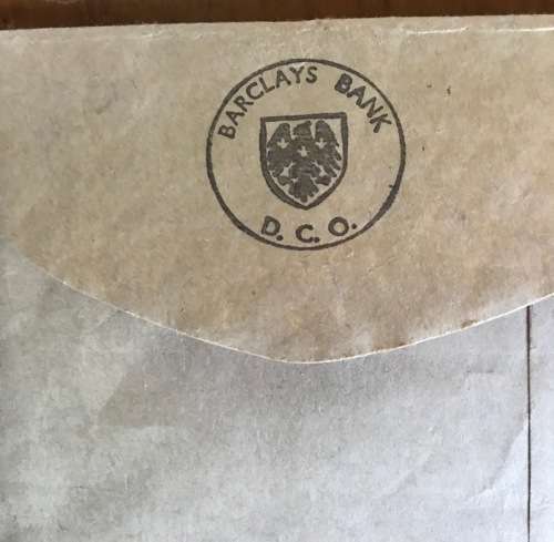 BARCLAYS BANK ITEMS x 2 REPUBLIC of SOUTH AFRICA RSA ORDINARY MAIL MOSSELBAY 1966 with ACCOUNTS!!!