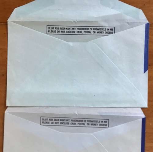 BARCLAYS BANK BARCLAYCARD DIVISION REPLY / RETURN ENVELOPES x 2 UNUSED REPUBLIC of SOUTH AFRICA RSA.