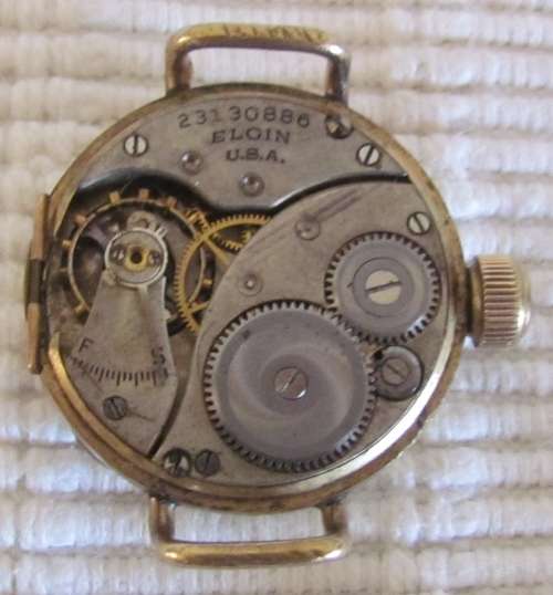 WATCH=ELGIN Half Hunter Case Vintage Wristwatch=1921=3/4 Gold Plated=Serial N 23130888=Keystone Case
