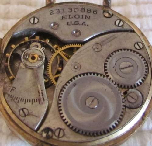 WATCH=ELGIN Half Hunter Case Vintage Wristwatch=1921=3/4 Gold Plated=Serial N 23130888=Keystone Case