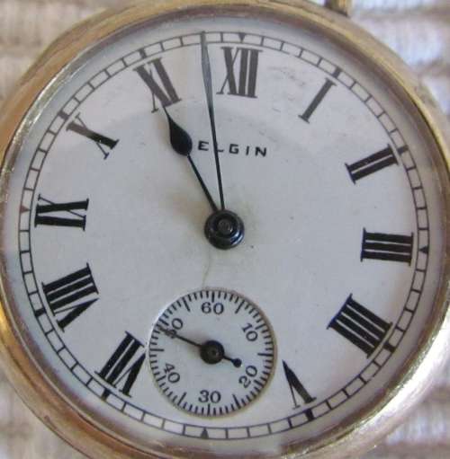 WATCH=ELGIN Half Hunter Case Vintage Wristwatch=1921=3/4 Gold Plated=Serial N 23130888=Keystone Case