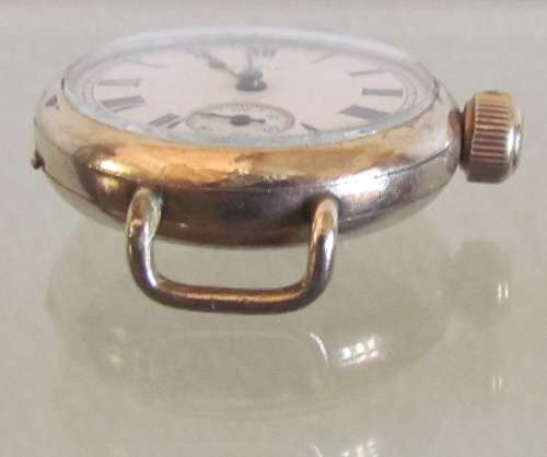 WATCH=ELGIN Half Hunter Case Vintage Wristwatch=1921=3/4 Gold Plated=Serial N 23130888=Keystone Case