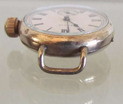 WATCH=ELGIN Half Hunter Case Vintage Wristwatch=1921=3/4 Gold Plated=Serial N 23130888=Keystone Case