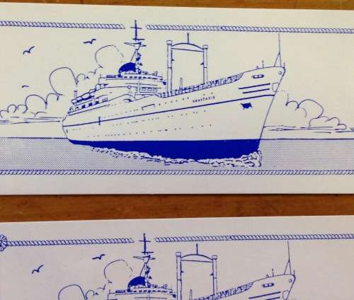 SHIP BOOKMARKS x 2 M.V. ANASTASIS PASSENGER LINER CRUISE SHIP A MINISTRY OF YOUTH WITH A MISSION.