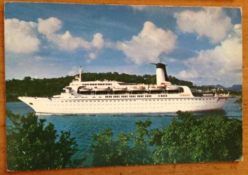 POSTCARDS x 2 POST CARDS CUNARD SAGAFJORD ADVENTURER SHIP STEAMSHIP PASSENGER CRUISE LINER