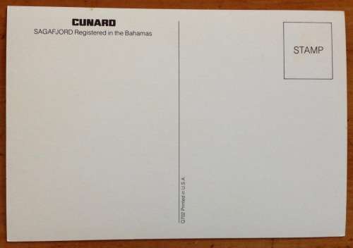 POSTCARDS x 2 POST CARDS CUNARD ROYAL VIKING SUN SAGAFJORD SHIP STEAMSHIP PASSENGER CRUISE LINER