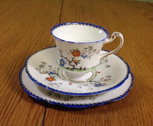 PARAGON BLOSSOM TEA SET RD. No. 744170 MILK JUG OPEN SUGAR CAKE PLATE 6 TRIOS STUNNING RARE 21 PIECE