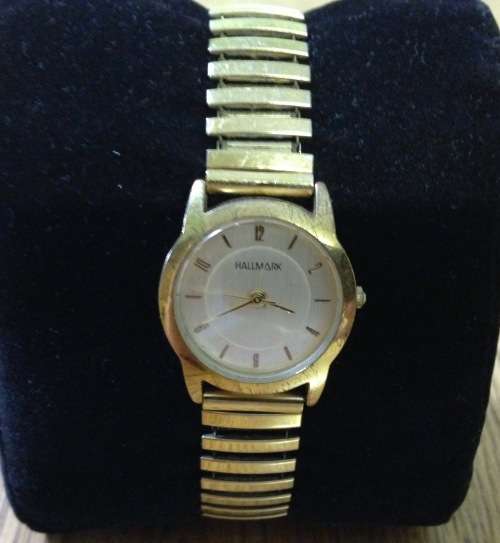 WATCH HALLMARK LADIES Wristwatch ALLOY COLLECTION QUARTZ STAINLESS STEEL GOLD PLATED? JAPAN MOVT.