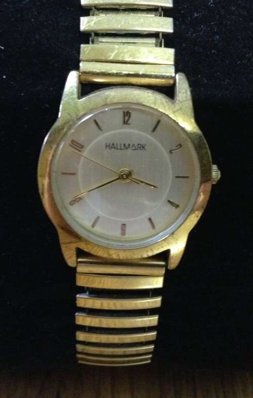 WATCH HALLMARK LADIES Wristwatch ALLOY COLLECTION QUARTZ STAINLESS STEEL GOLD PLATED? JAPAN MOVT.