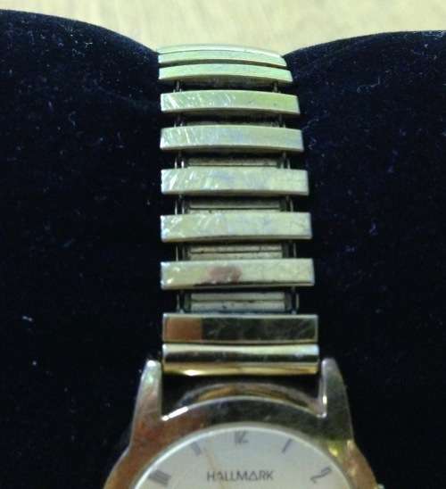 WATCH HALLMARK LADIES Wristwatch ALLOY COLLECTION QUARTZ STAINLESS STEEL GOLD PLATED? JAPAN MOVT.