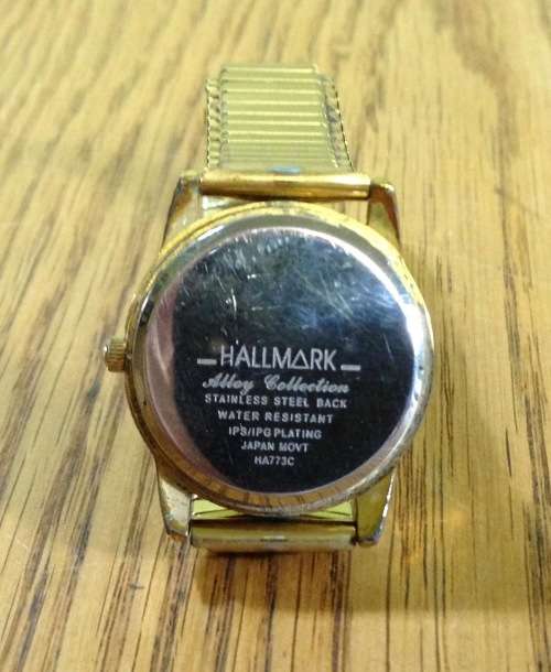 WATCH HALLMARK LADIES Wristwatch ALLOY COLLECTION QUARTZ STAINLESS STEEL GOLD PLATED? JAPAN MOVT.