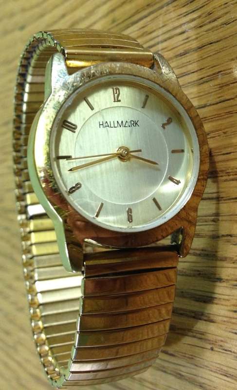 WATCH HALLMARK LADIES Wristwatch ALLOY COLLECTION QUARTZ STAINLESS STEEL GOLD PLATED? JAPAN MOVT.