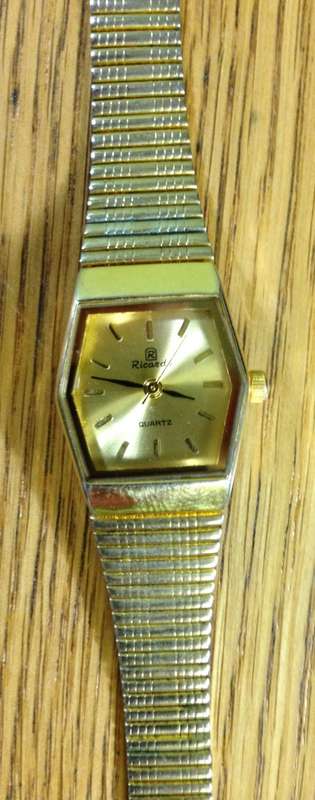 WATCH RICARDO LADIES Wristwatch QUARTZ STAINLESS STEEL GOLD PLATED? JAPAN MOVT.