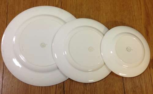 WEDGWOOD of ETRURIA & BARLASTON DINNER SERVICE PINK & WHITE 12 PLACE Setting 36 PIECES.