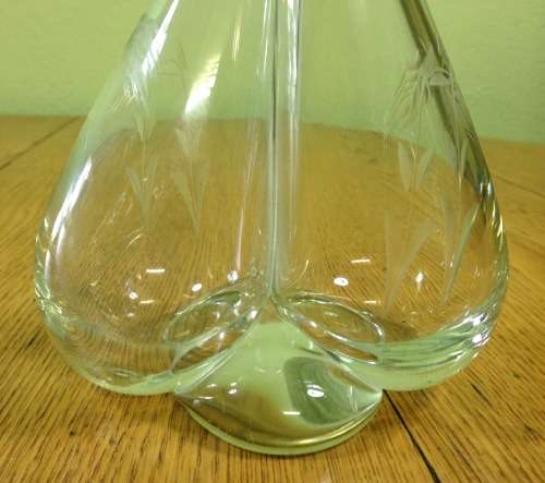 JOINED PRESSED GLASS OIL and VINEGAR POURER WITH STOPPERS SALAD DRESSING DECANTER STUNNING PIECE!