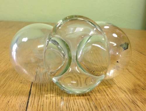 JOINED PRESSED GLASS OIL and VINEGAR POURER WITH STOPPERS SALAD DRESSING DECANTER STUNNING PIECE!