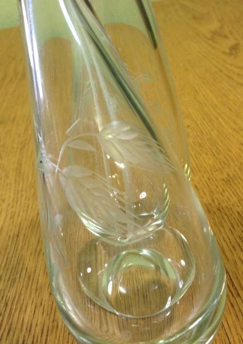 JOINED PRESSED GLASS OIL and VINEGAR POURER WITH STOPPERS SALAD DRESSING DECANTER STUNNING PIECE!