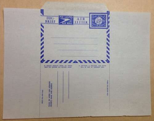 SOUTH AFRICAN AIRLETTERS x 13=AIR LETTER (x 13)=Lugbrief=by Airmail=Aerogram.