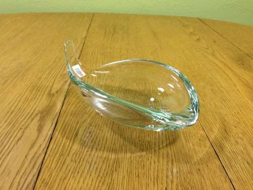 HOLMEGAARD DENMARK ASHTRAY with a TAIL HANDBLOWN CLEAR GLASS ATTRIBUTED to Per Lütken UNIQUE DESIGN!