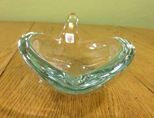HOLMEGAARD DENMARK ASHTRAY with a TAIL HANDBLOWN CLEAR GLASS ATTRIBUTED to Per Lütken UNIQUE DESIGN!