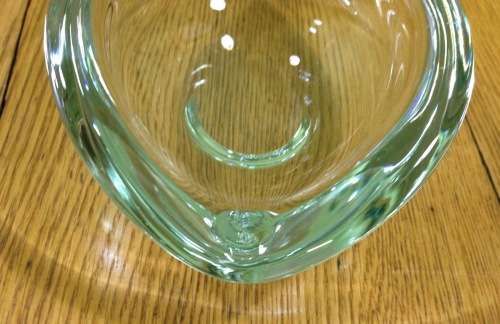 HOLMEGAARD DENMARK ASHTRAY with a TAIL HANDBLOWN CLEAR GLASS ATTRIBUTED to Per Lütken UNIQUE DESIGN!
