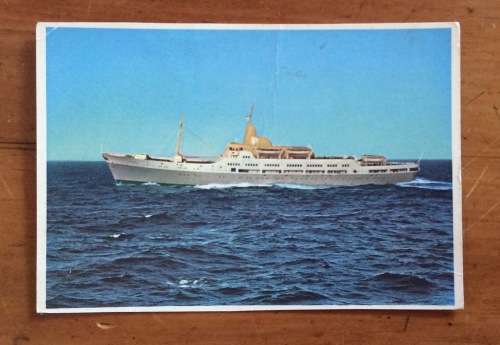 SHIP POSTCARD POST CARD M.S. BLENHEIM FRED. OLSEN NORWAY LINE STEAMSHIP CRUISE LINER NEWCASTLE-OSLO