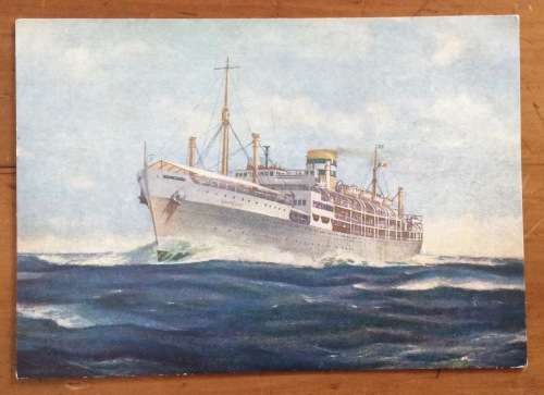 SHIP POSTCARD POST CARD Companhia Colonial de Navegação PAQUETE IMPERIO STEAMSHIP CRUISE LINER