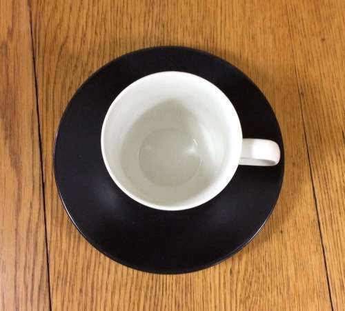 COFFEE DUO DEMITASSE J and G MEAKIN STUDIO ENGLAND MAORI PATTERN RETRO SAUCER CUP 1960`s EXPRESSO!!!